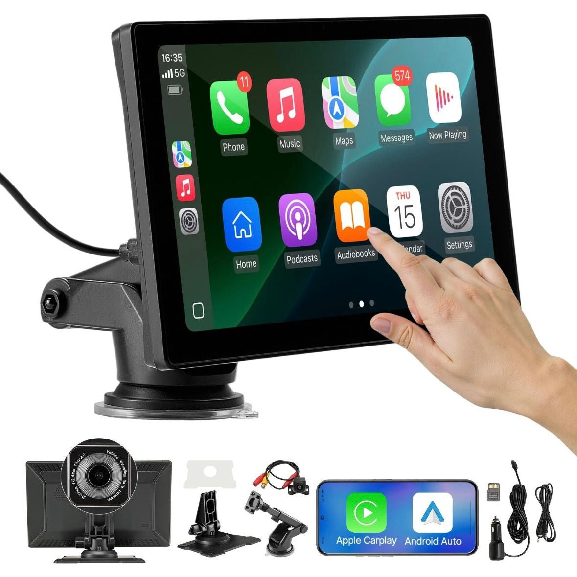 Autoradio CarPlay Touchscreen 228,6mm
Android Front-/Rückkamera