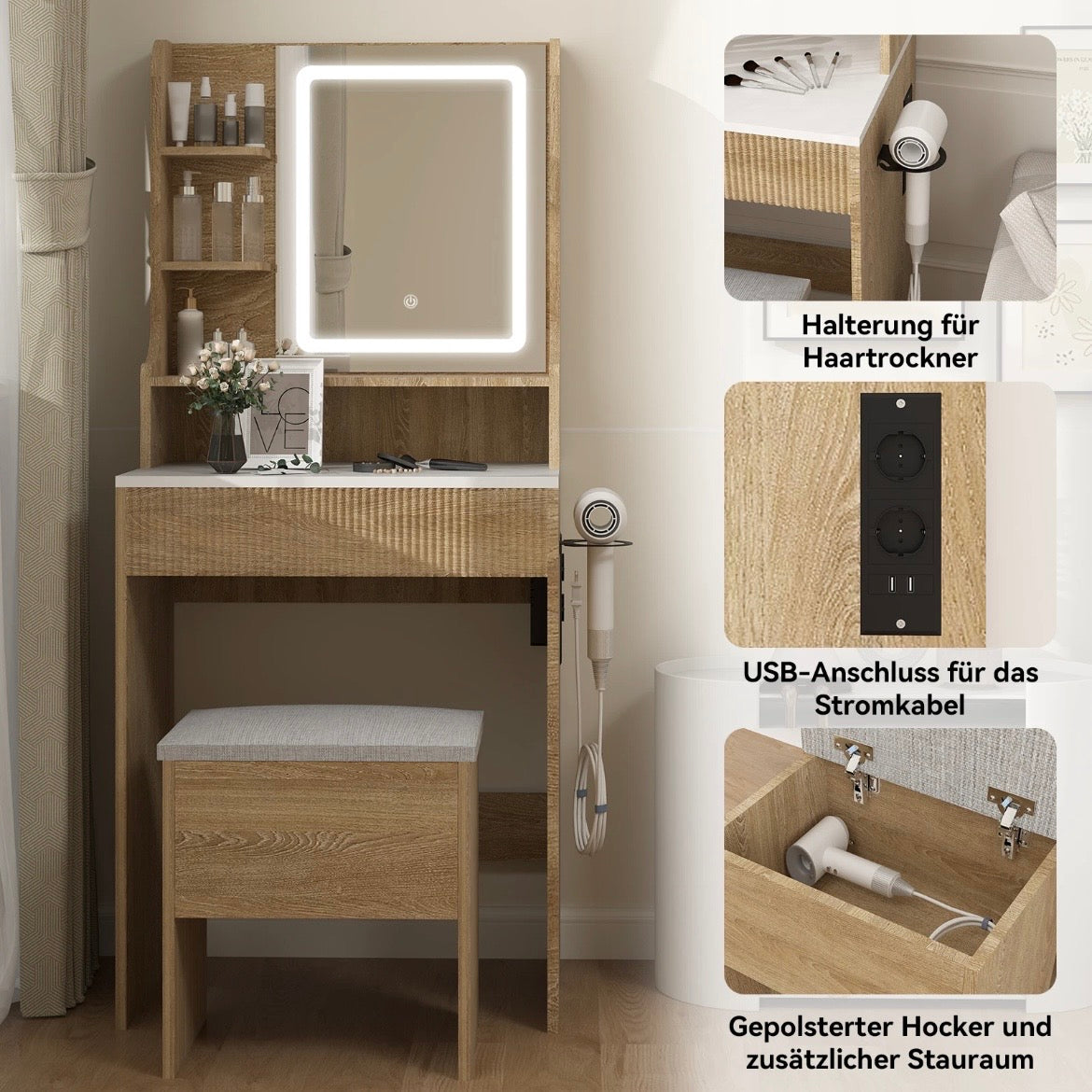 Schminktisch LED Spiegel
Kosmetiktisch Tisch Schlafzimmer