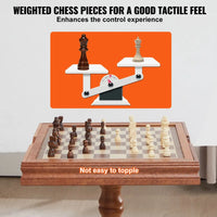 Schachspiel Holz 65x65x67cm Schachbrettspiel Schachfiguren Spielbrett Tisch