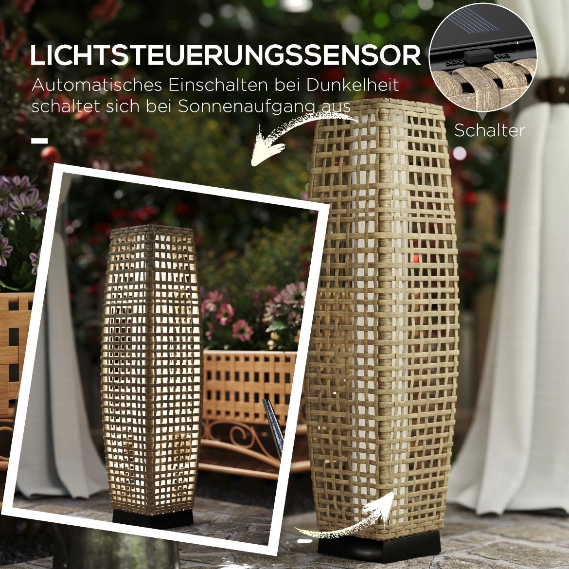 Solar Stehlampe Solarlampen LED Solarleuchte Leuchten
