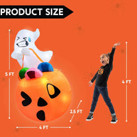 Aufblasbare Halloween Geisterdeko Süßigkeiten-Tasche Deko Geist