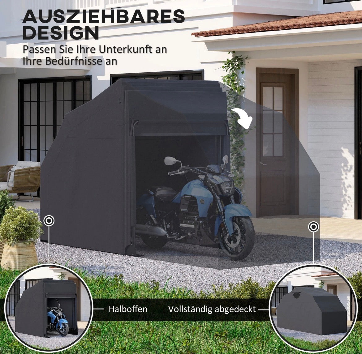 Abdeckplane Faltbar Outdoor Motorradabdeckung Wasserdicht