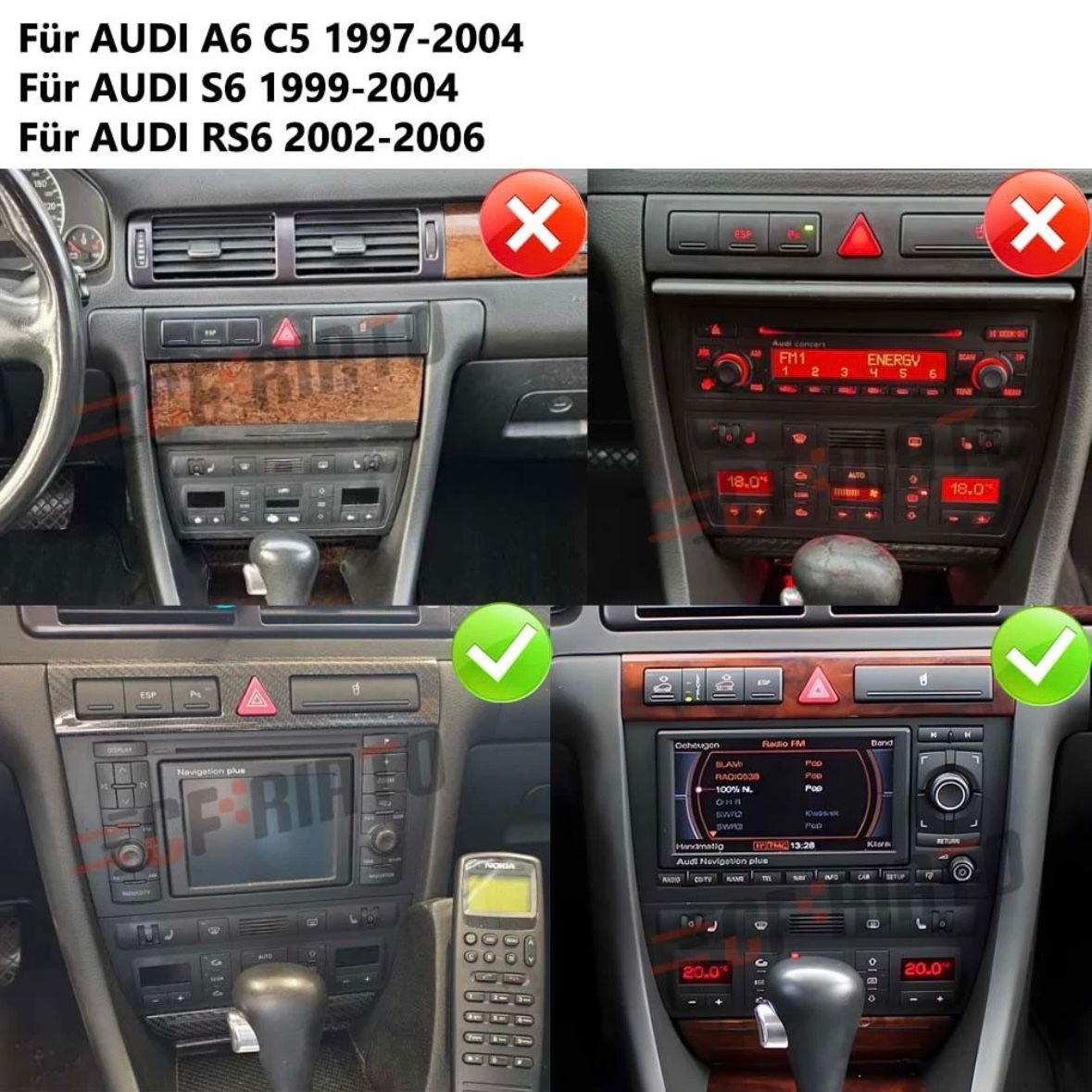 Autoradio für AUDI A6 C5 1997-2004 Android 15 GPS WIFI 4G+64G RDS
