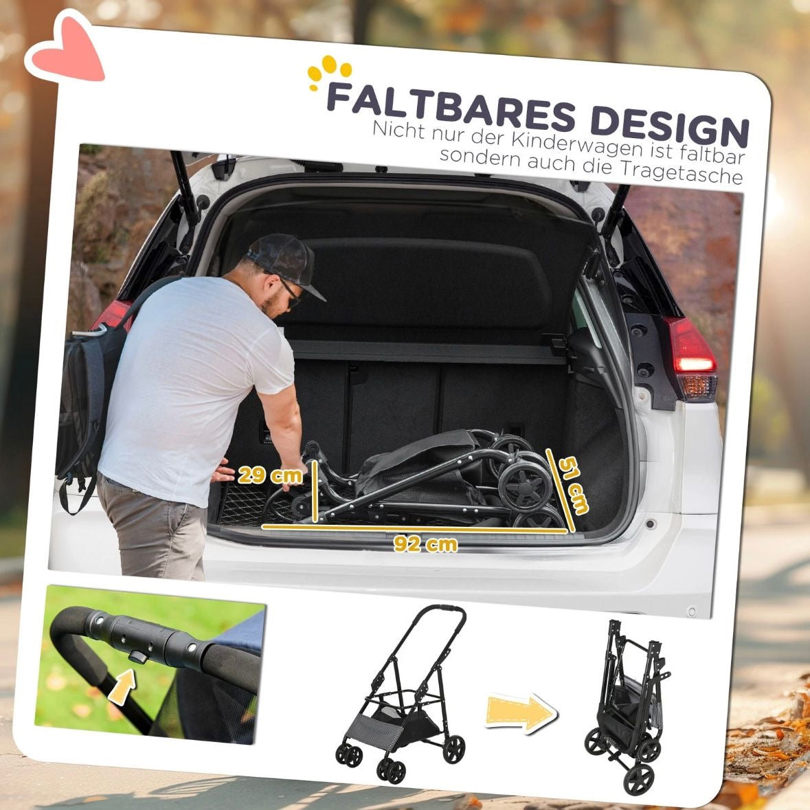 2in1 Hundebuggy Transporttasche Haustiere Katzenbuggy