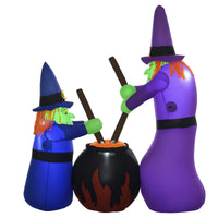 Halloween Aufblasbare Hexe Hexenkessel LED Beleuchtung Halloween Deko