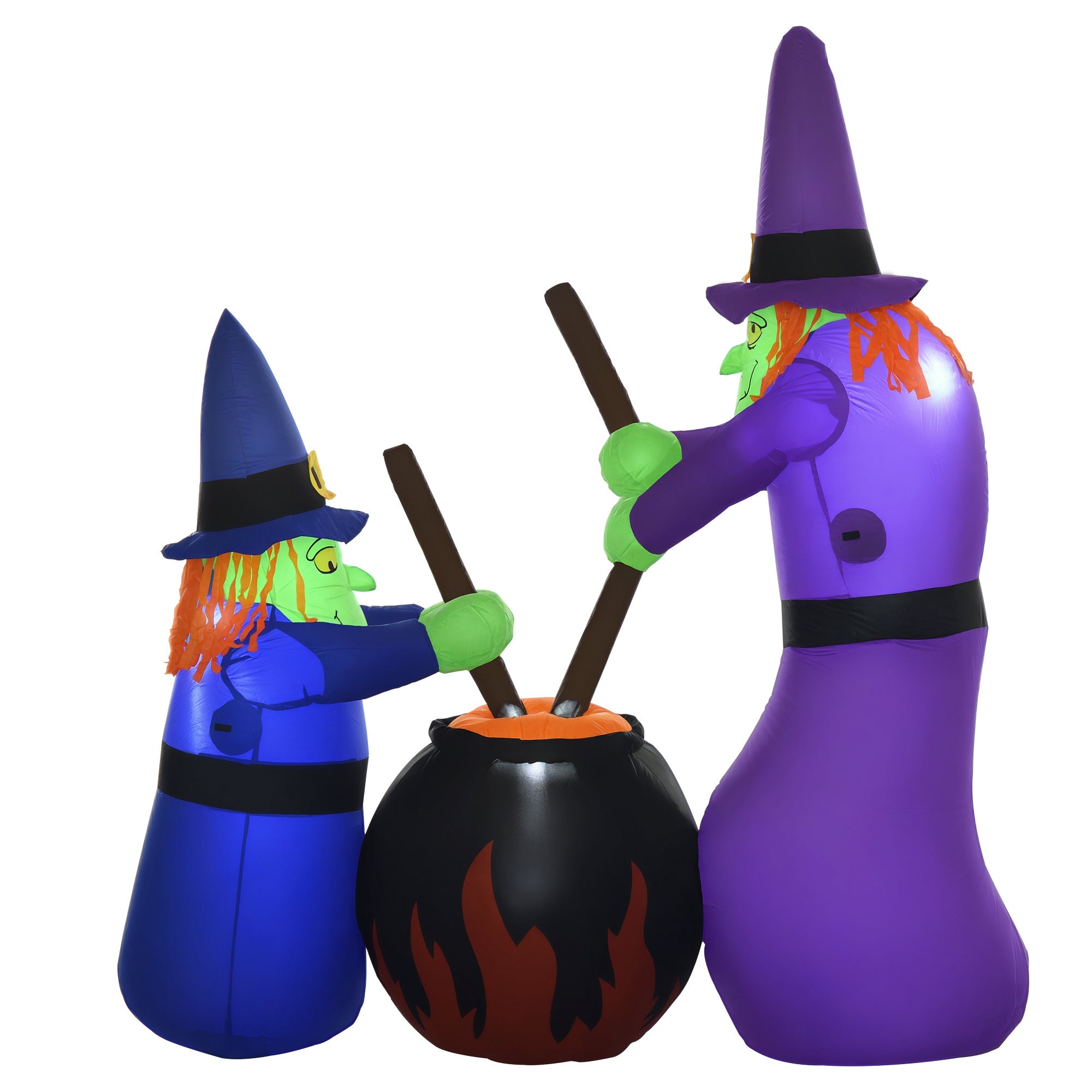 Halloween Aufblasbare Hexe Hexenkessel LED Beleuchtung Halloween Deko