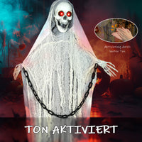 Halloween Deko Sensenmann 183cm Animiert Sprechend Leuchtende Augen Sound