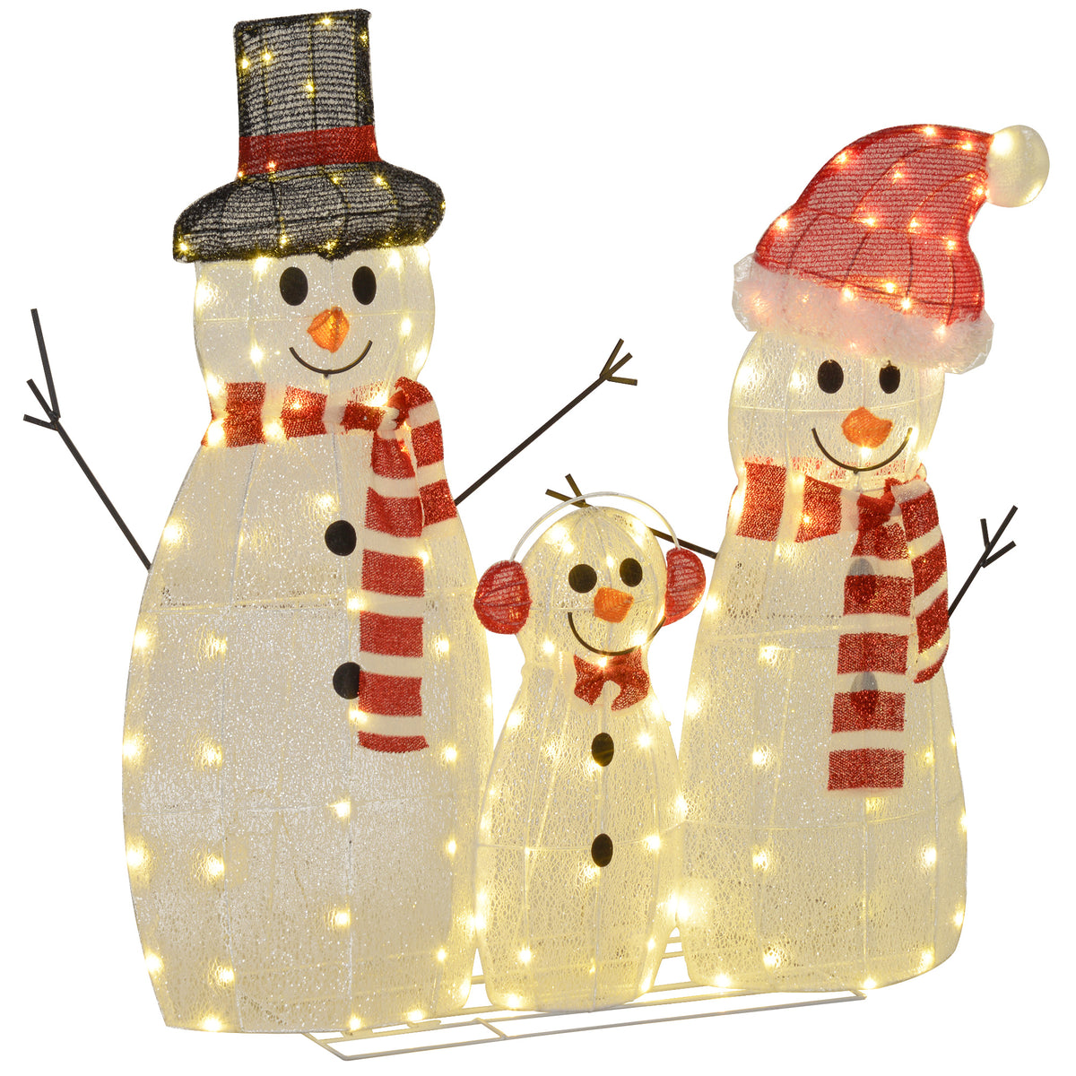 Schneemannfamilie LED Weihnachtsbeleuchtung Wetterfest Weihnachtsdeko