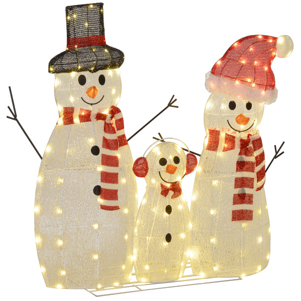 Schneemannfamilie LED Weihnachtsbeleuchtung Wetterfest Weihnachtsdeko