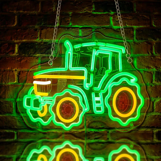 LED Neon Schild Traktor Schlepper USB