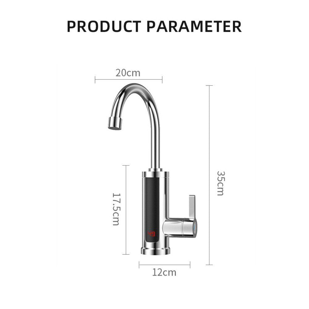 Elektrischer Wasserhahn 3000W Durchlauferhitzer 360° LED Küchengeräte Küche