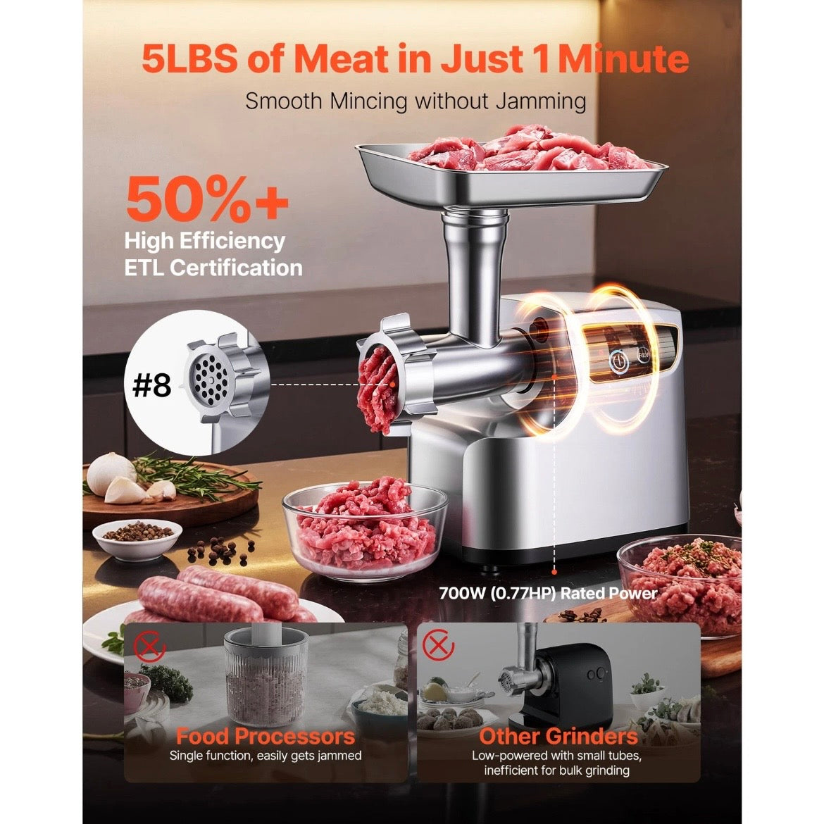 Elektrischer Fleichwolf Küchengerät Fleisch Wurstaufsatz Küche