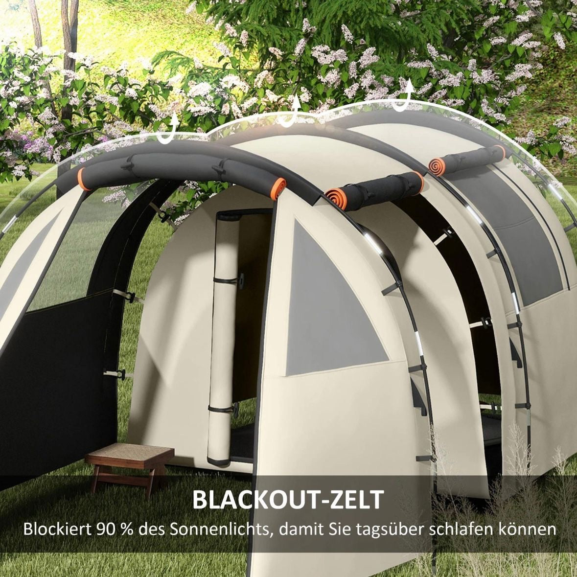 Tunnelzelt Campingzelt für 5 Personen Garten Zelt Campen Outdoor