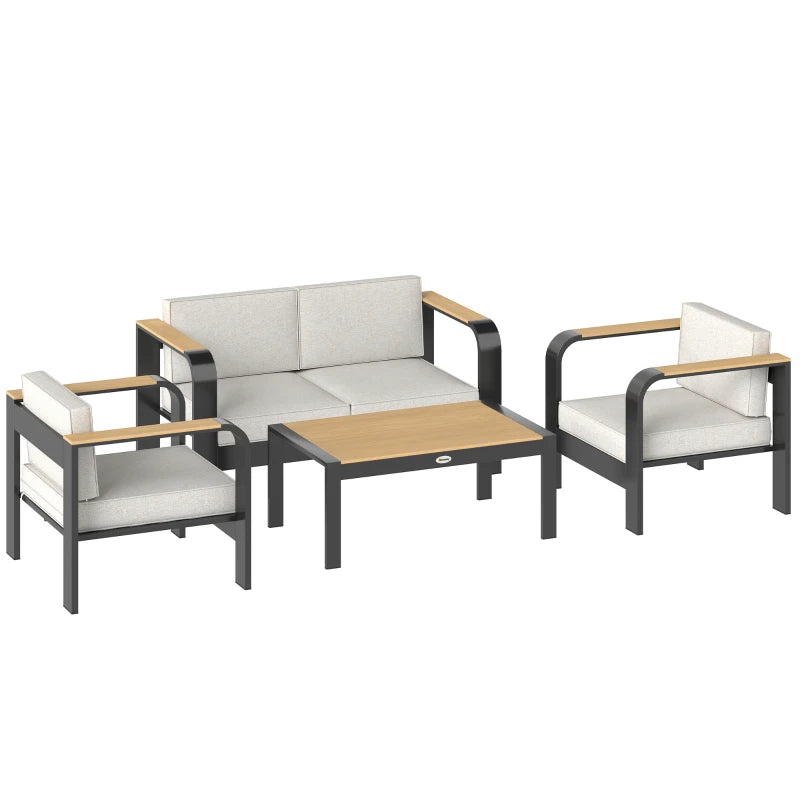 Gartenmöbelset Sitzgruppe 2er Sofa 2 Sessel Beistelltisch