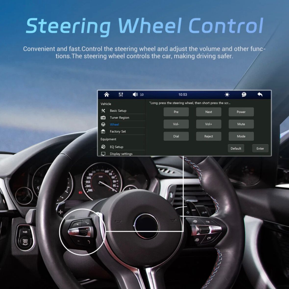 Single 1DIN 6.9" Autoradio Apple CarPlay Android Bluetooth USB