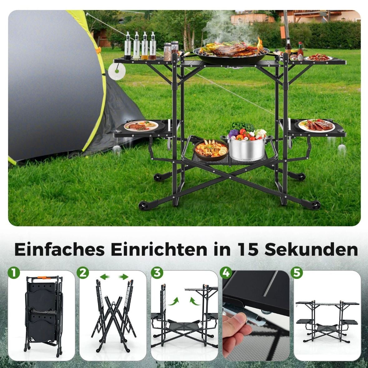 Campingküche Campingtisch Tisch Camping Tischplatte Tragetasche