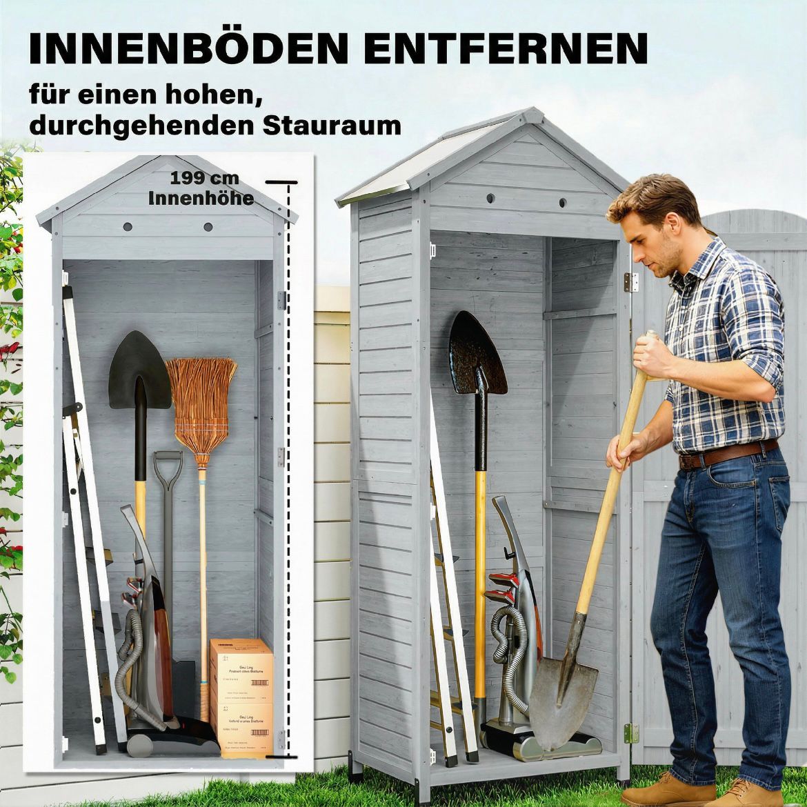 Gartenschrank Aufbewahrung Geräteschuppen Verstellbar Ablage
Garten