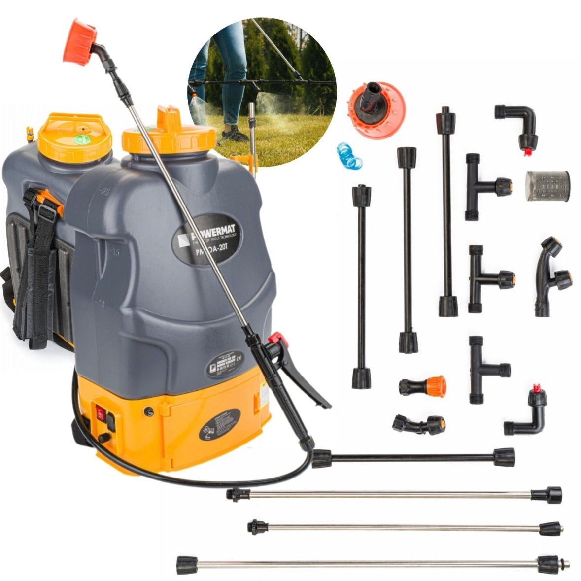 Sprühgerät Akku Drucksprüher
Rückensprüher Gartensprüher 20L