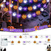 Halloween Lichterkette Batteriebetrieben Geistkette Deko