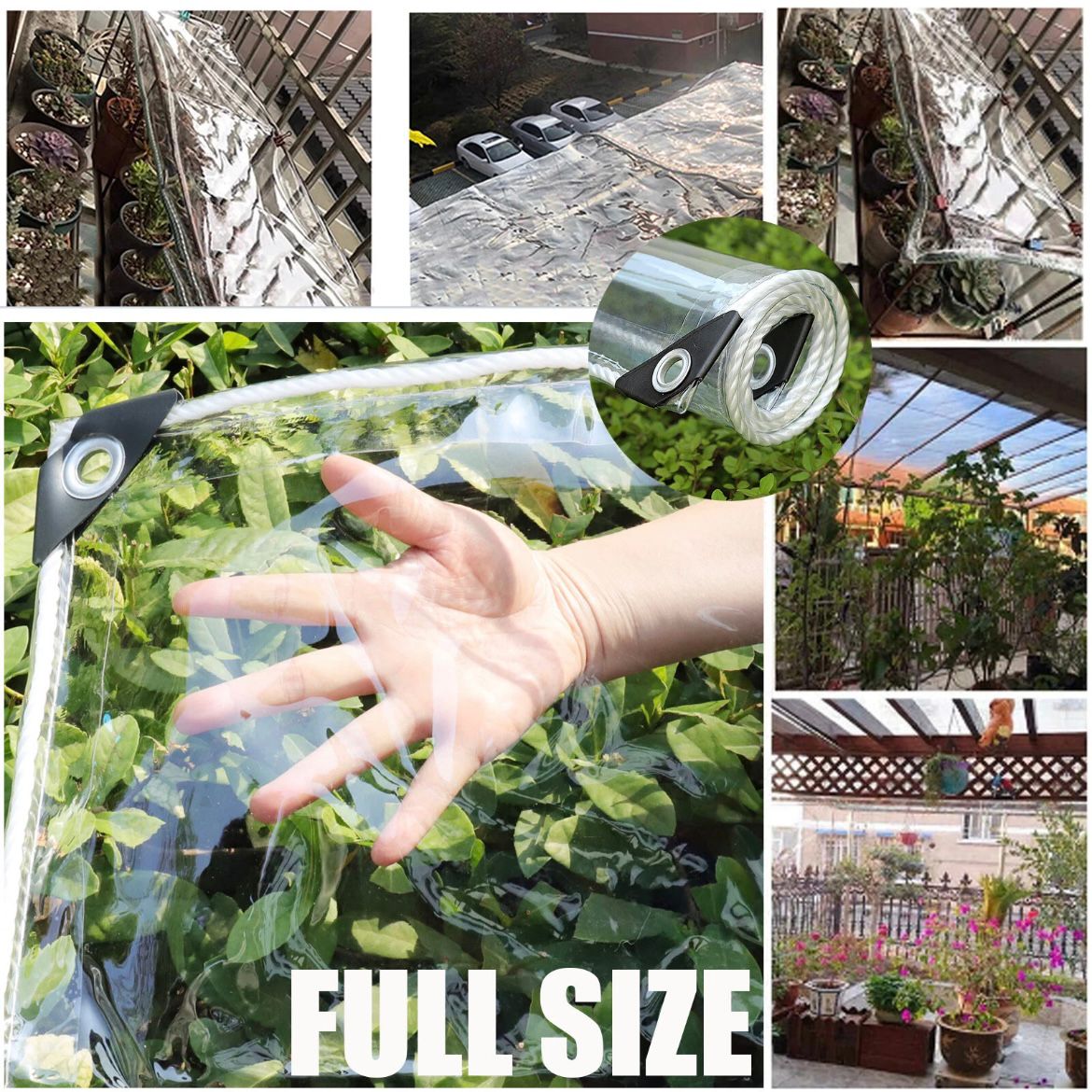 Wasserdicht Transparent Plane Schutzplane 2x5m Folie