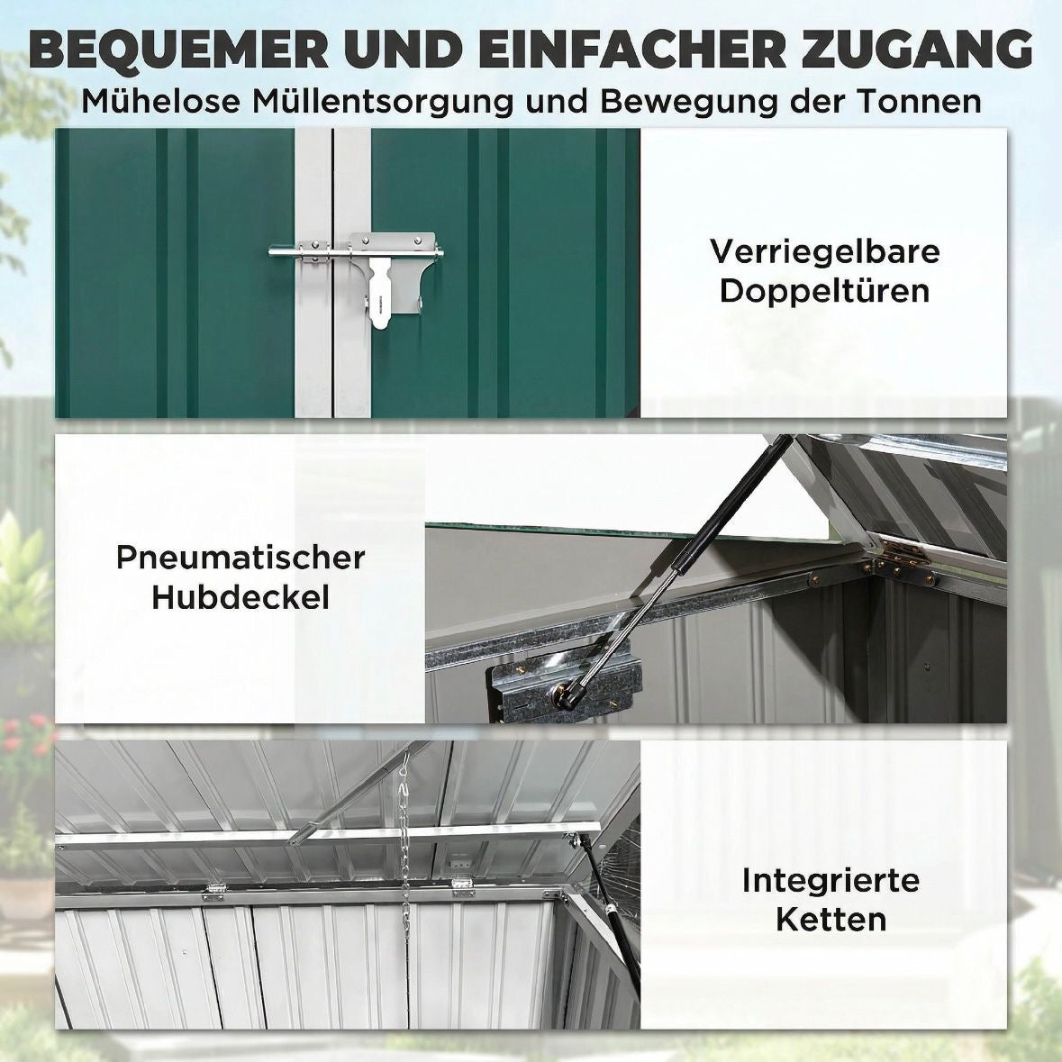 Mülltonnenbox 2x Mülltonnen Gartenbox Müllbox Tonnen Garten