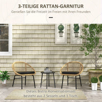 Gartenmöbel-Set 2 Stühlen Tisch
