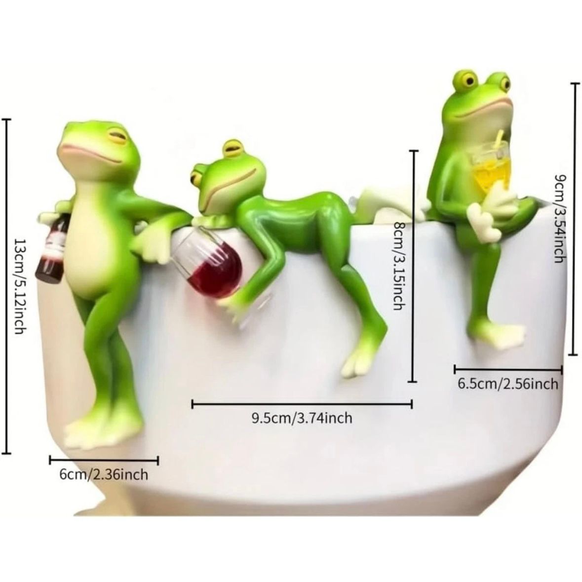 3x Froschfigur Froschstatue Dekoration Garten für Draußen