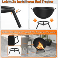 Feuerstelle 58cm Feuerschale Lagerfeuer Grill Feuer Gartengrill
