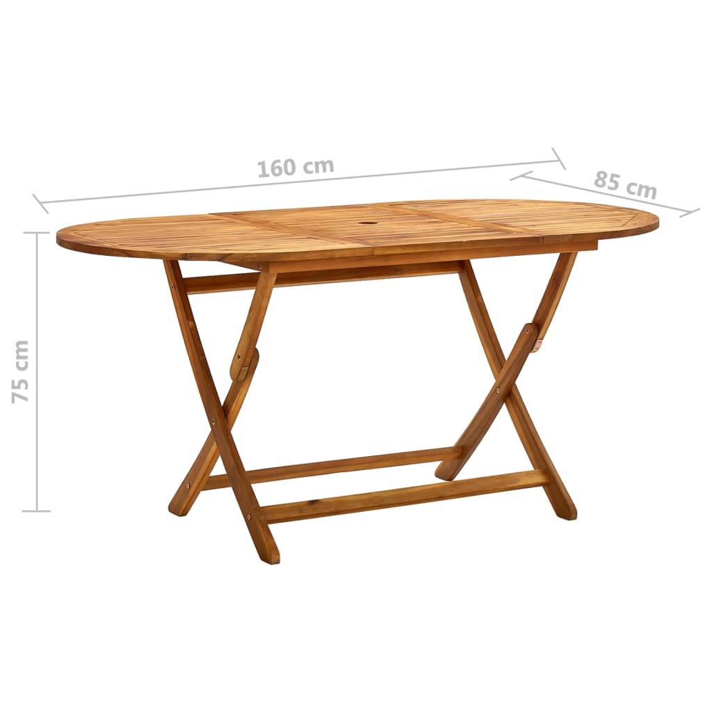 Klappbarer Gartentisch 160x85x75cm Holztisch Klapptisch