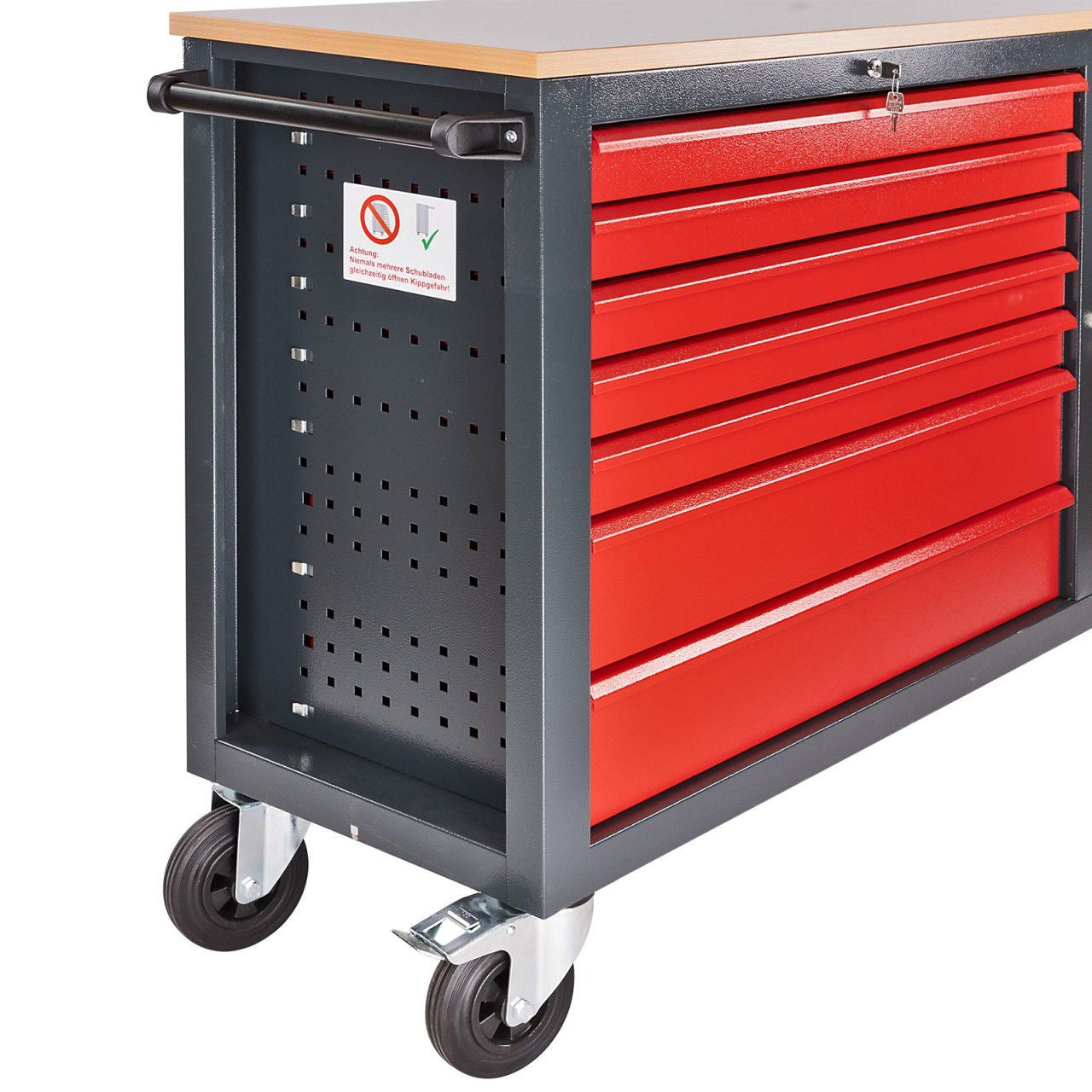 Mobile Werkbank 180cm Werktisch mit Schubladen Werkstatt