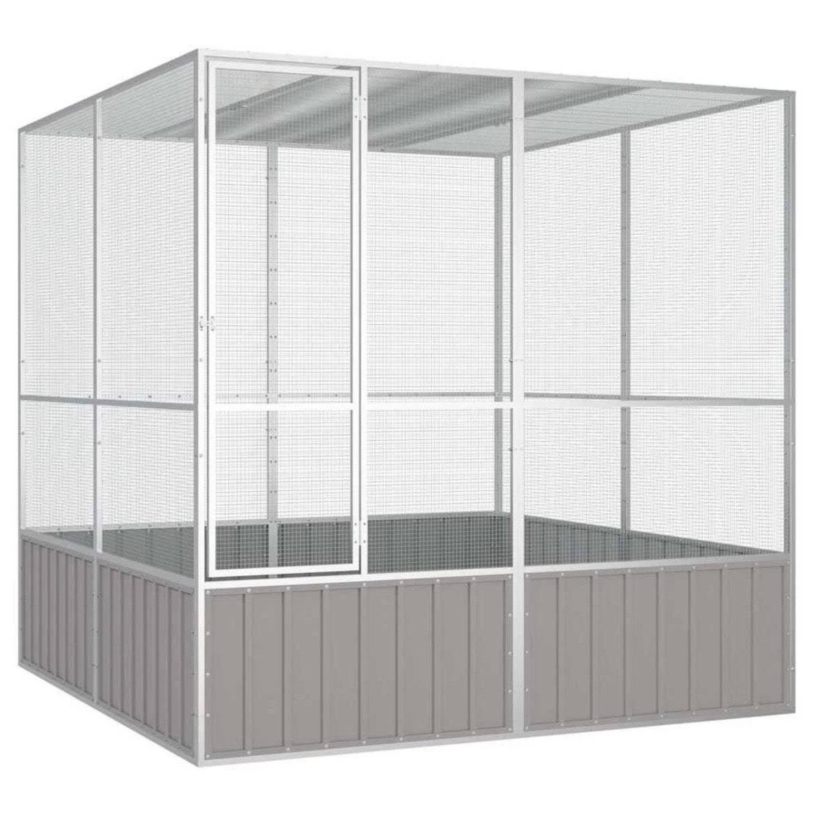 XXL Voliere Stahl Vogelvoliere Außenvoliere Vogelkäfig 213,5x217,5x211,5cm
