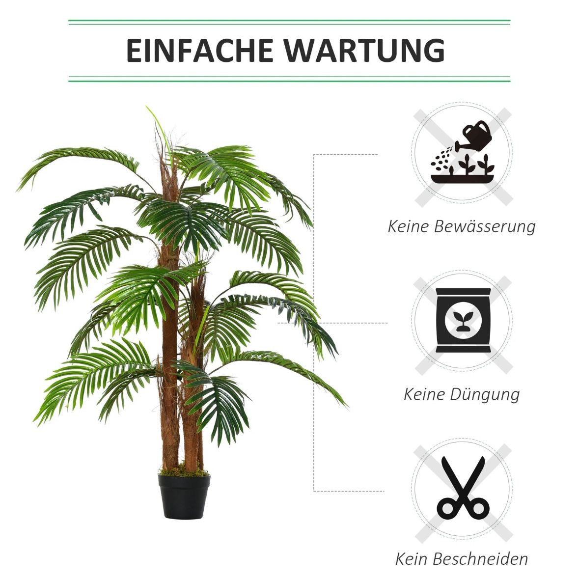 Kunstpflanzen Topf 120cm Palme Kunstpflanze Kunstbaum Zimmerpflanze