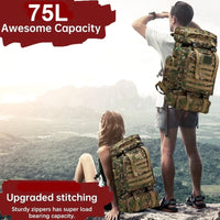 Tarnung Kampfrucksack 75L Rucksack Outdoor Armeerucksack Wander Trekking