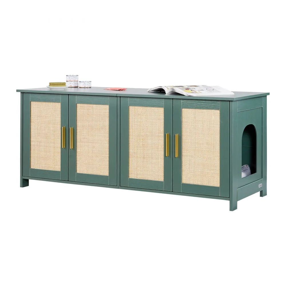 Katzenschrank Katzenklo Grün mit Türen