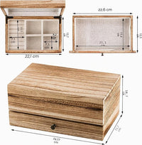 Vintage Holz Schmuckschatulle Aufbewahrungsbox Schatulle