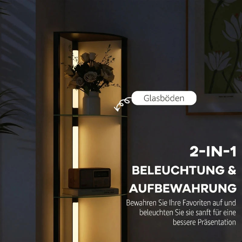Stehlampe Glasregal Stehleuchte Beleuchtung Lampe Regal Möbel