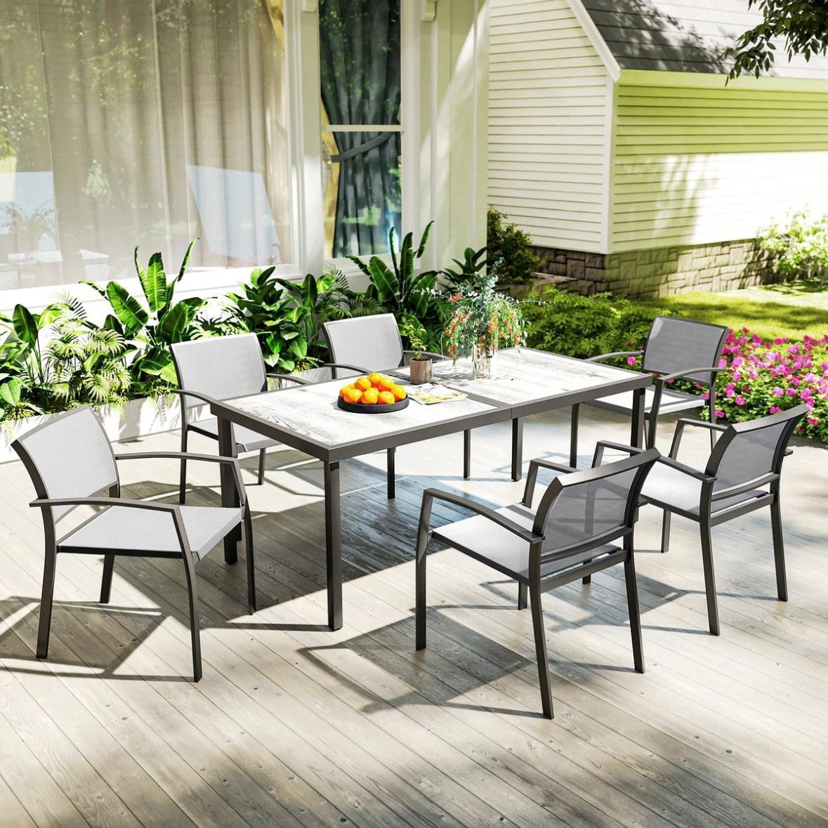 Sitzgruppe 7tlg Essgruppe 6 Personen Esstisch Gartenmöbel