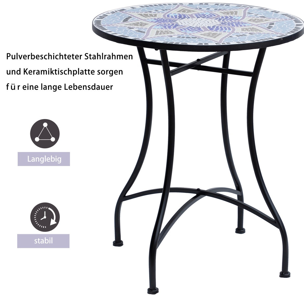 Gartentisch Mosaiktisch Balkontisch Beistelltisch Seviertisch
