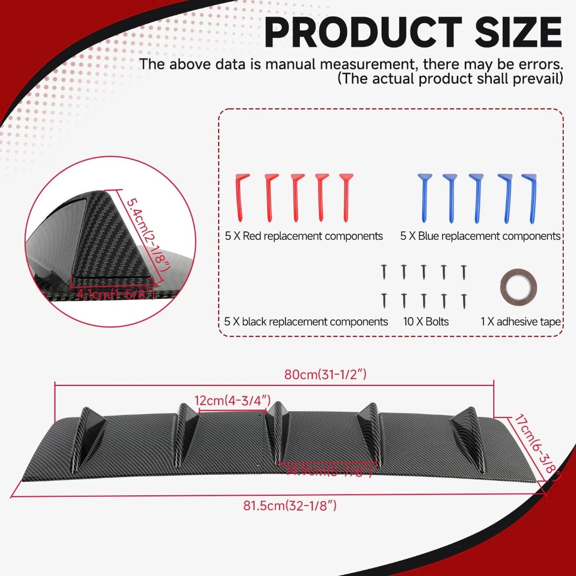Carbon Optik Heckdiffusor Ansatz Spoiler Diffusor Hecklippe Audi A6 4F Limo