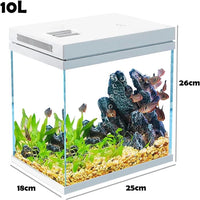 Aquarium 10L Komplettset mit LED Filter Fischtank Glas Haustiere