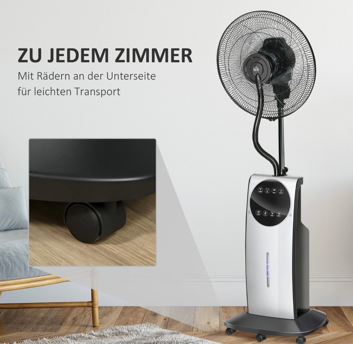 Nebel Ventilator Sprühnebel Standventilator Wasserabkühlung