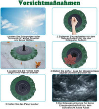 Solar Springbrunnen Lotusblatt Schwimmende Gartenpumpe