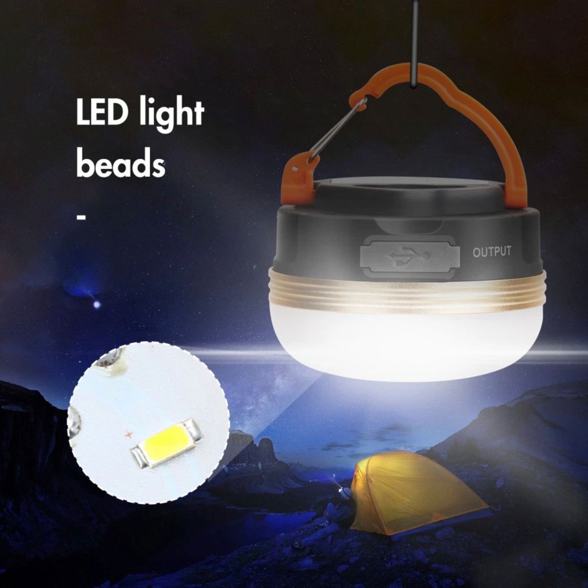2x LED Campingleuchte Outdoor Camping Lampe USB