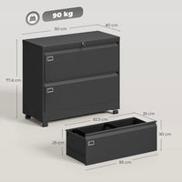 Rollcontainer 2 Schubladen Aktenschrank Schrank Büroschrank