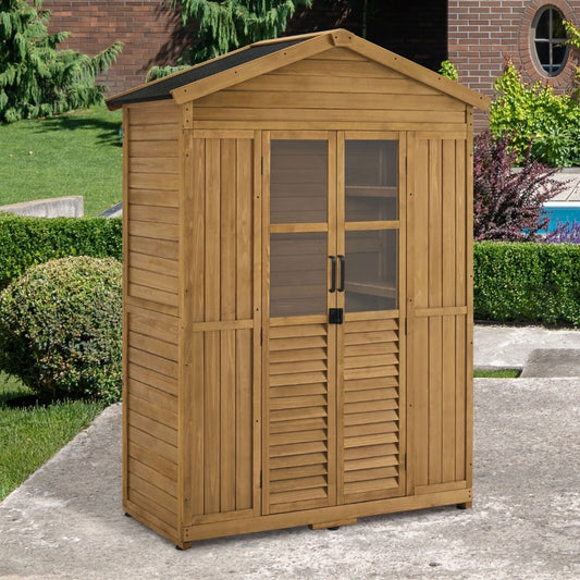 Gartenschrank Gartenhaus Begehbar 74×143×200cm Schrank Garten