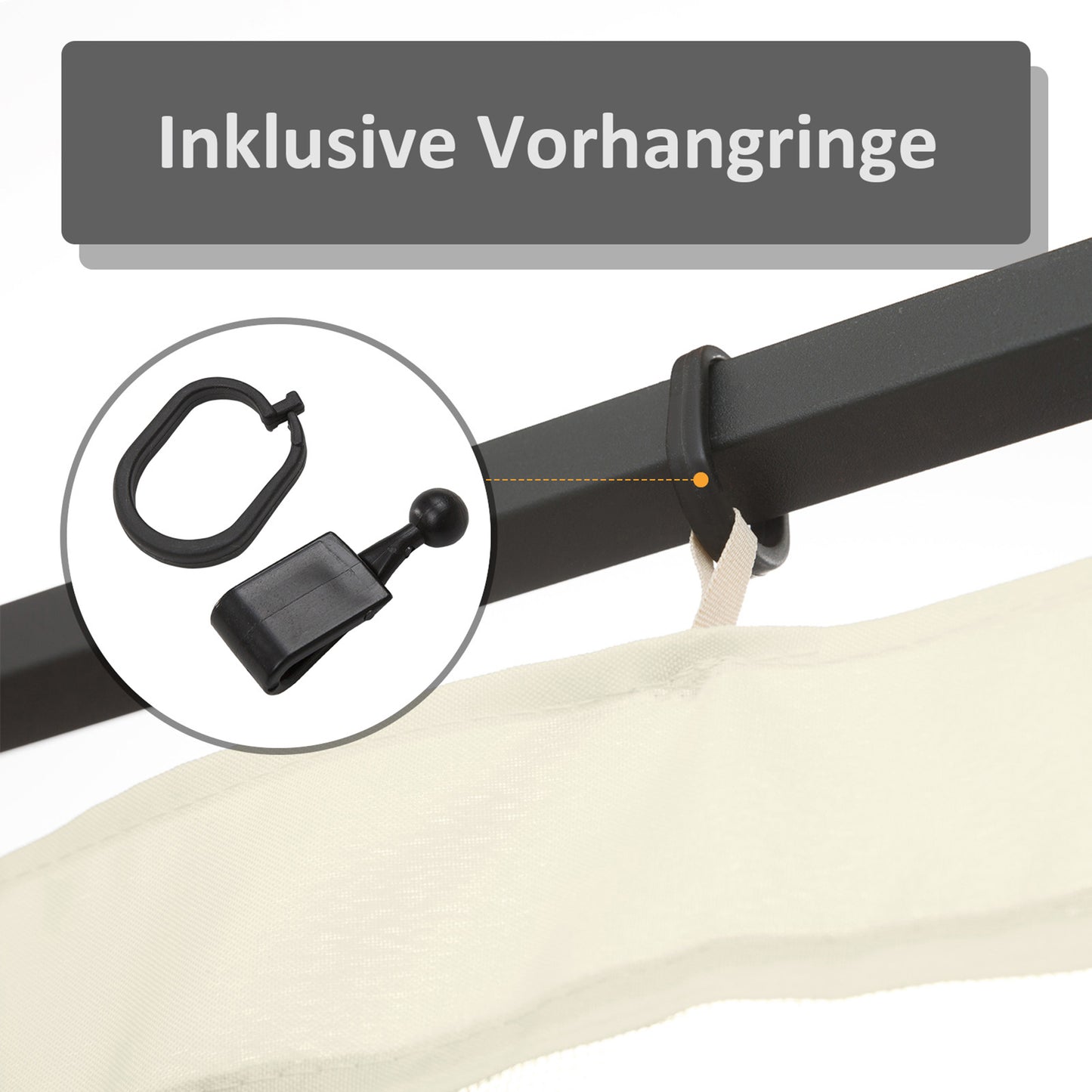 Ersatz-Netzvorhang 3x4m Gartenpavillons Fliegennetz Moskitonetz Polyester