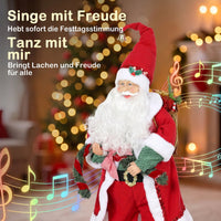 Singender Tanzender Weihnachtsmann 120cm Animiert Soundaktiviert Girlande Deko
