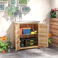 Gartenschrank Gartenmöbel Arbeitstisch Gartenregal Arbeitsbank Arbeitsplatte