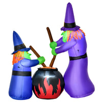 Halloween Aufblasbare Hexe Hexenkessel LED Beleuchtung Halloween Deko