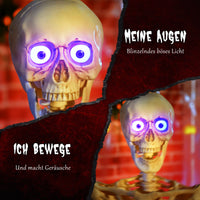 Halloween Skelett-Figur Dekoration Beweglich Leuchtende Augen Sound